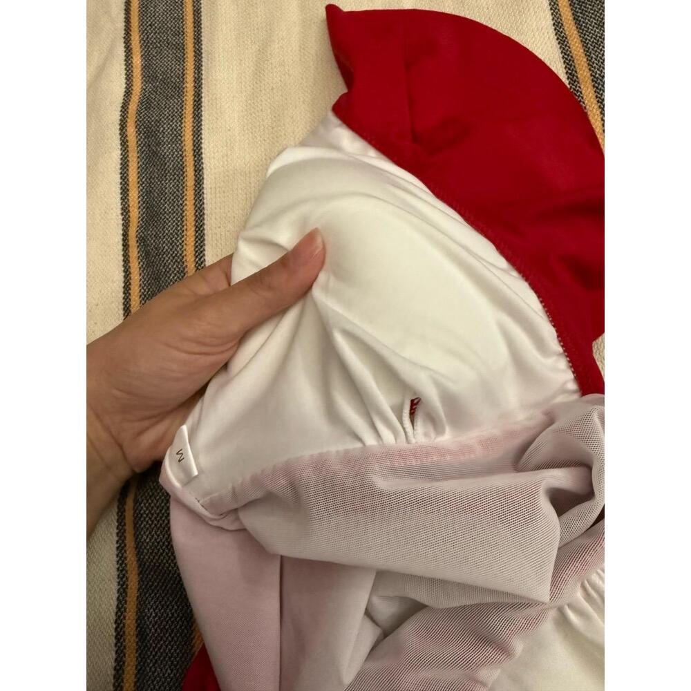 NWT Swimsuit Womens M Red Onepiece Ruched Sides Resort Modern Chic - Picture 8 of 10